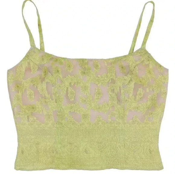 Silk‎ Crop Tank Top Small Summer Floral Blouse Evening Top - Picture 1 of 4